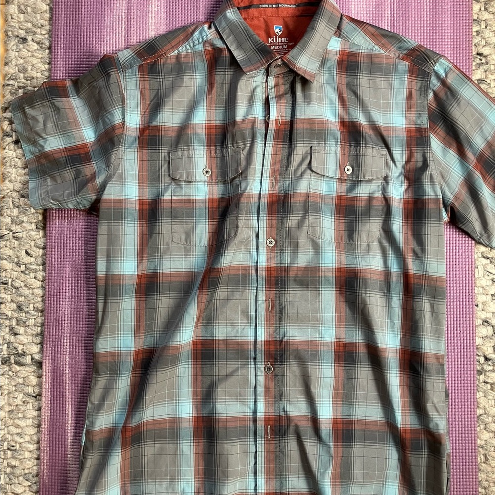 Kuhl Casual Button Down Shirt Gray and Red